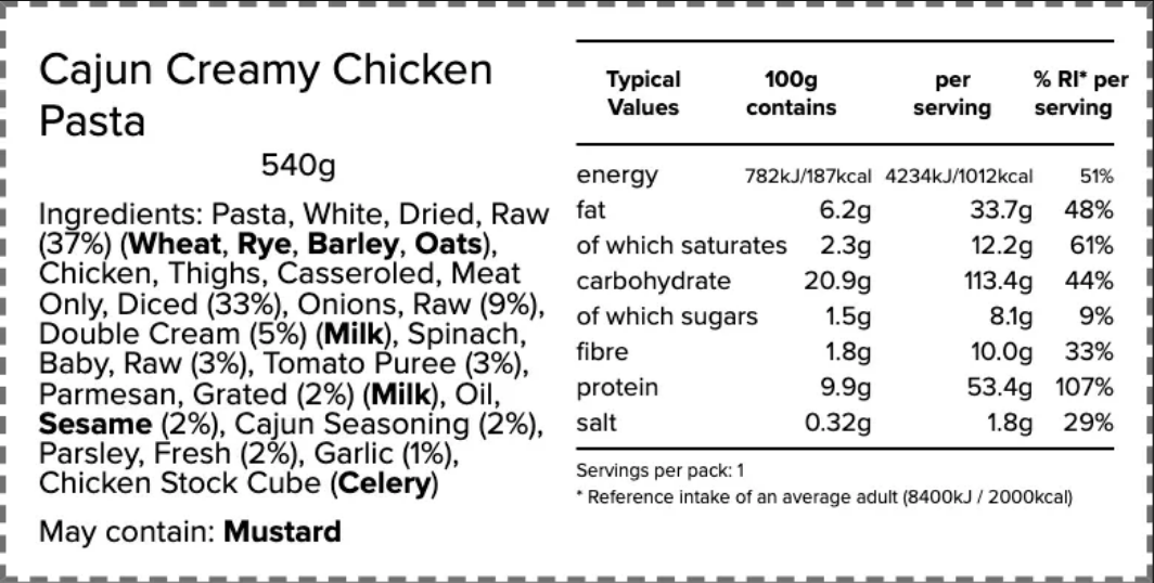 Cajun Creamy Chicken Pasta