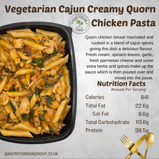 Vegetarian Cajun Creamy Quorn Chicken Pasta